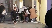 Taksim'de dilencilerin tekme tokat kavgası kamerada