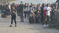 Moda sahilinde dikkat çeken kalabalık
