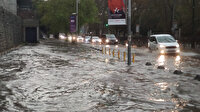Yağış sonrası Karaköy-Tophane yolu göle döndü