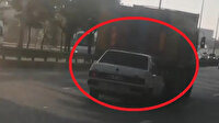 Otomobil sürücüsünün, kamyonet ile takip mesafesini sıfıra indirdiği anlar kamerada