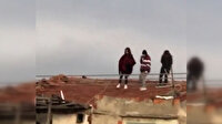 Bursa'da 'Tik Tok' çılgınlığı kamerada: Video çekmek için çatıya çıktılar