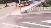 Küçükçekmece'de minibüslerin çarpışma anı kamera