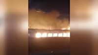 Kazakistan'da seyir halindeki tren alev alev yandı