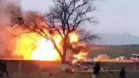 Rusya'da kazaya karışan kamyonet bomba gibi patladı: O anlar kameraya yansıdı