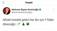Tweete gelen her fav bir fidana dönüşüyor