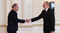 Azerbaycan Cumhurbaşkanı Aliyev, Bakan Akar ve TSK komuta kademesini kabul etti