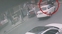 Küçükçekmece'de motosiklet önce otomobile ardından kaldırımdaki kadına çarptı