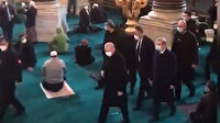 Cumhurbaşkanı Erdoğan Ayasofya Camii'nde tekbir sesleriyle karşılandı