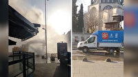 Üsküdar'da İSKİ ekiplerinin çalışması sırasında su borusu patladı: Metrelerce yükselen sular caddeyi göle çevirdi
