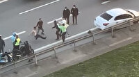 TEM Otoyolu’nda yol kavgası: Tek yumrukla yere serildi