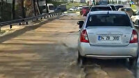 İSKİ bu kez İstanbul Bağcılar'da bir boruyu patlattı yol dereye döndü
