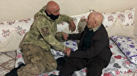 110 yaşındaki emekli güvenlik korucusuna Mehmetçik'ten ziyaret