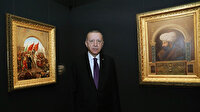 Cumhurbaşkanı Erdoğan'dan Fatih Sultan Mehmet Han ve İstanbul'un fethi tablosu arasında poz