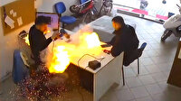 Bursa'da tamircinin elindeki tablet bomba gibi patladı: O anlar kameraya yansıdı