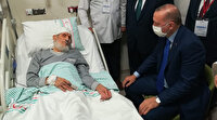 Cumhurbaşkanı Erdoğan’dan Fethi Sekin’in babası ile kanaat önderi Nazırlı’ya hastanede ziyaret