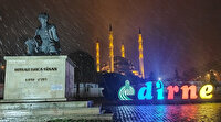 Beklenen kar yağışı Edirne'den yurda giriş yaptı