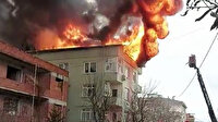 Ümraniye'de binanın çatısında çıkan yangın paniğe neden oldu