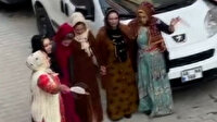 Pes dedirten nişan eğlencesi: Maskeleri mendil yapıp halay çektiler