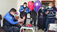 Polisten 5 yaşındaki Elif'e doğum günü sürprizi