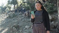 Bir yandan keçilerini otlatıyor bir yandan canlı derslere katılıyor
