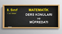 8. Sınıf 2. Dönem Matematik Ders Konuları