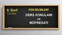 8. Sınıf 2. Dönem Fen Bilimleri Ders Konuları