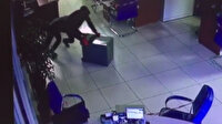 Başakşehir'de çelik kasayı sürükleyerek çalan hırsızlar kamerada