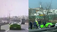 Milyonluk aracıyla makas atarken bariyerlere saplandı