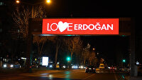 Kahramanmaraş'ta led ekranlara 'Love Erdoğan' yazıldı