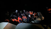 Fırtınada lastik botla sürüklenen 34 sığınmacı kurtarıldı