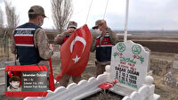 Jandarma ekipleri şehitlerin mezarlarını ziyaret ederek Türk bayraklarını yeniledi