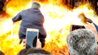 HDP'liler Nevruz ateşi yakmak isterken kendilerini yakıyordu: İki kişinin ölümden döndüğü anlar kamerada