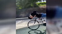 Bisikleti yatarak kullanan gençlere vatandaştan tepki: Arizona kertenkelelerine her yerde rastlayabiliyoruz