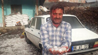 Yozgat'ta yumurta büyüklüğünde yağan dolu vatandaşın kafasını yardı