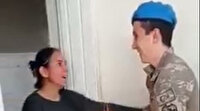 Afrin'de görevli Mehmetçik 10 aydır görmediği annesine doğum günü sürprizi yaptı