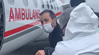 İngiltere'deki Kovid-19 hastası Erdal Yetimova ambulans uçakla yurda getirildi
