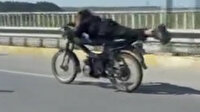 Antalya'da motosikletli gençlerin tehlikeli yolculuğu