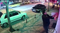 Önünden geçtiği iş yerinin tabelasını uzun uğraş sonucu sökerek parçaladı