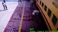 Hareket halindeki trenden düşen Hintliyi polis kurtardı