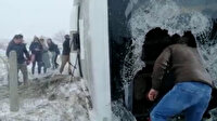 Konya'da turistleri taşıyan otobüs şarampole uçtu: Yaralılar aracın kırılan ön camından çıkarılabildi