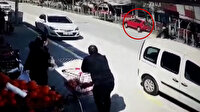 Balıkesir'de otomobilin su kanalına devrilme anı güvenlik kamerasında