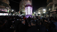 Batı Şeria'daki Ramallah kentinin merkezi dev ramazan feneriyle aydınlandı