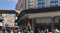 Brüksel'de İsrail hapishanelerinde tutuklu bulunan Filistinliler için destek gösterisi düzenlendi