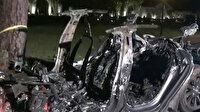 ABD’de sürücüsüz Tesla aracı kaza yaptı: Piller patlayınca alev alev yanan araçta 2 kişi öldü