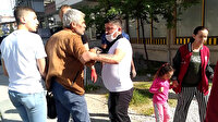 Eşine bıçak çeken kocayı esnaf durdurdu