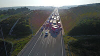 Kuzey Marmara Otoyolu'nda TIR devrildi: Edirne istikameti tamamen trafiğe kapandı