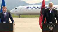 Arnavutluk'ta canlı yayınlanan basın toplasına THY damgası