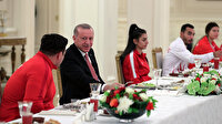 Cumhurbaşkanı Erdoğan milli sporcularla iftar yaptı