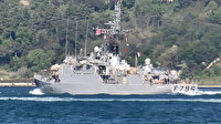 Fransız savaş gemisi İstanbul Boğazı'ndan geçti