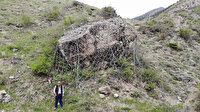Köylülerin korkulu rüyasıydı: 350 tonluk kayaya çelik halatlı önlem